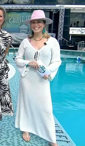Jill's white crochet maxi dress on Today