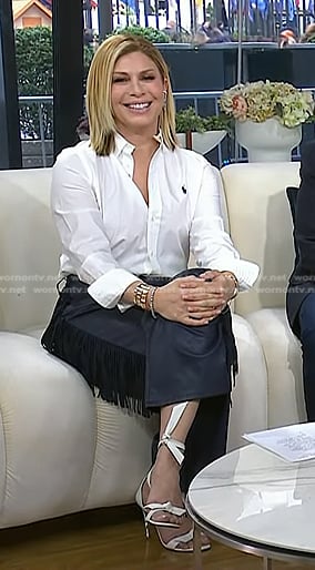 Jill's white bow heel sandals on Today