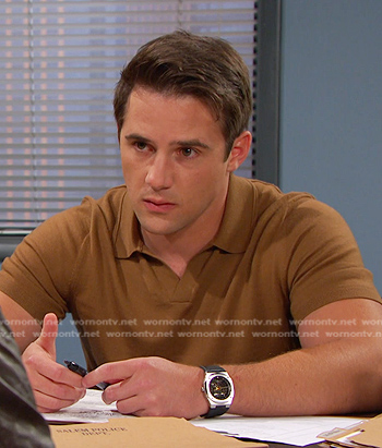 JJ's brown polo shirt on Days of our Lives