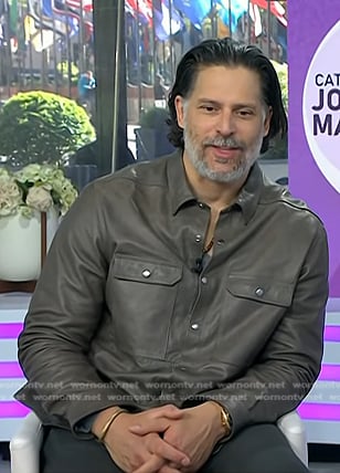 Joe Manganiello's grey leather shirt on Today