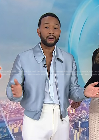 John Legend's light blue bomber jacket on Today