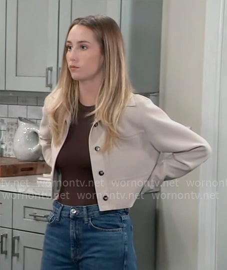 Josslyn's beige jacket on General Hospital