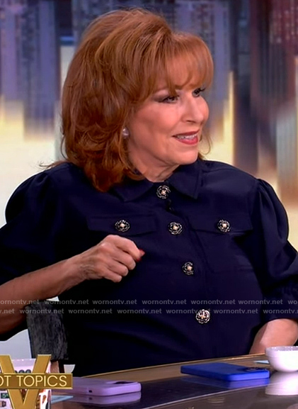 Joy's blue short sleeve jacket on The View