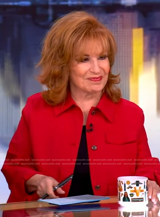 Joy's red utility jacket on The View