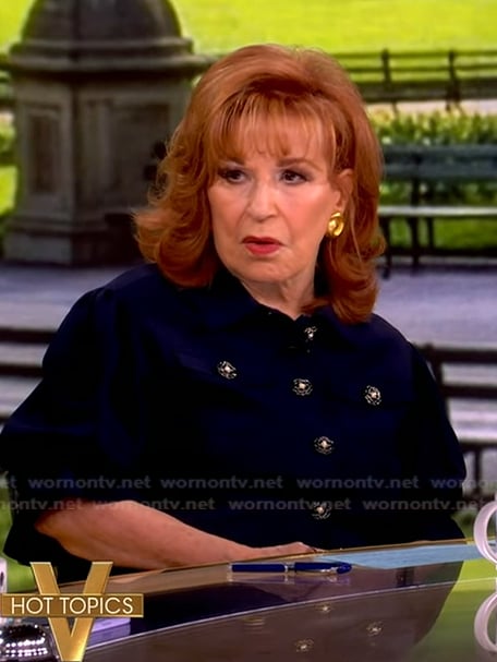 Joy's blue short sleeve jacket on The View