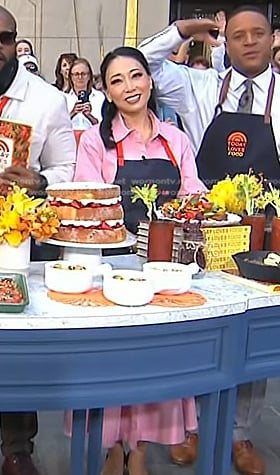Judy Joo's pink shirtdress on Today