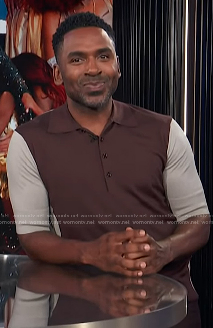 Justin's colorblock polo on E! News