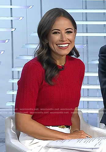 Kaylee's red short sleeve sweater on Today