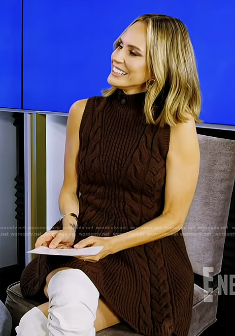 Keltie's brown cable knit dress on E! News
