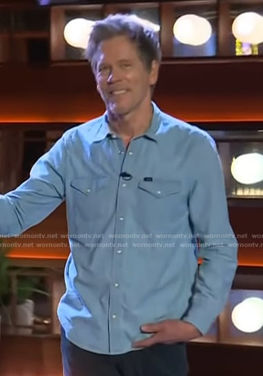 Kevin Bacon's denim western shirt on The Kelly Clarkson Show
