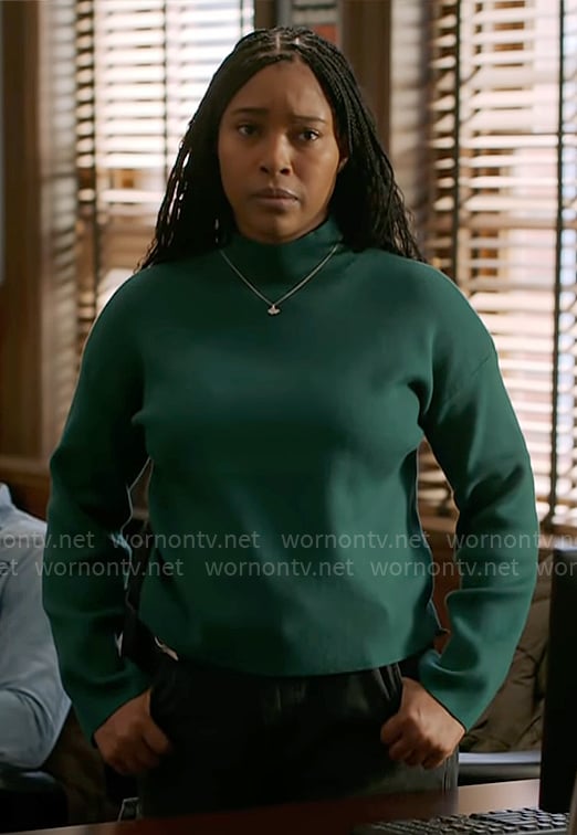 Kiana's green sweater on Chicago PD
