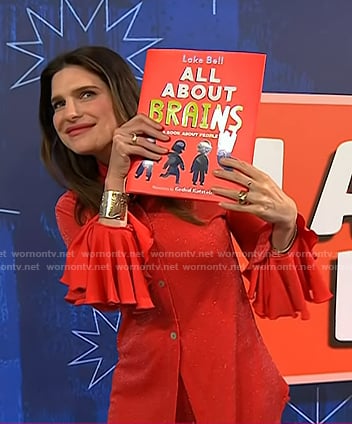 Lake Bell's red bell sleeve shirt on Today