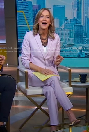 Lara's pink blazer and pants on Good Morning America