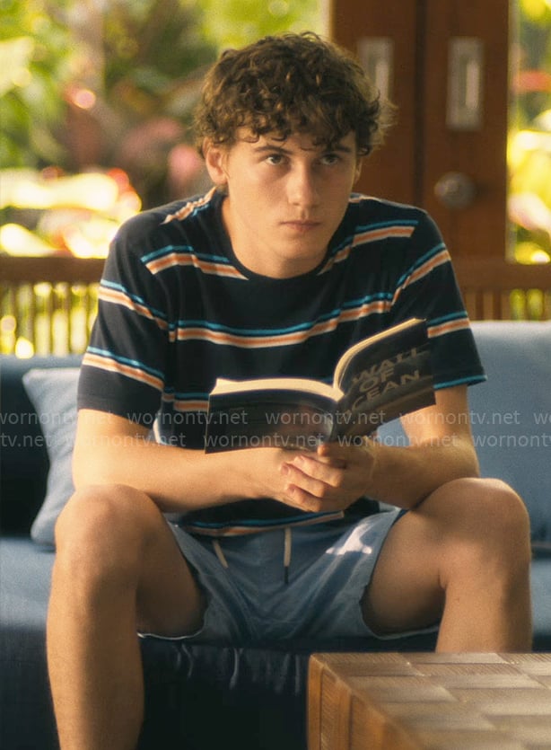 Lochie's striped t-shirt on The White Lotus