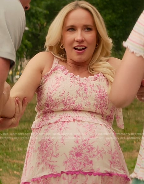 Maddie's pink floral print maternity dress on You