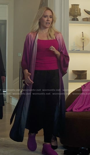 Maddie's pink ombre satin robe on You