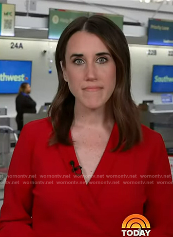 Maggie's red wrap top on Today