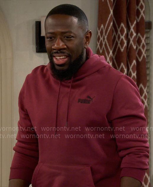 Malcolm's red Puma hoodie on The Neighborhood