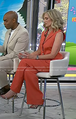 Misty Belles's orange vest and pants on Today