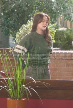 Molly's green striped sweatshirt on Greys Anatomy