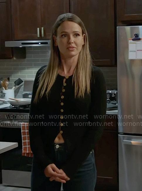Novak's black cardigan on Chicago Fire