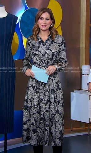 Rebecca's navy floral shirtdress on Good Morning America