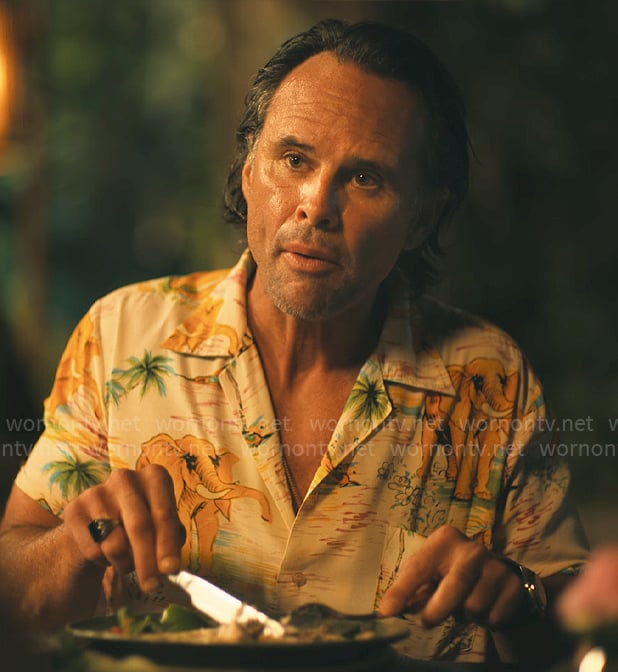 Rick's elephant shirt on The White Lotus