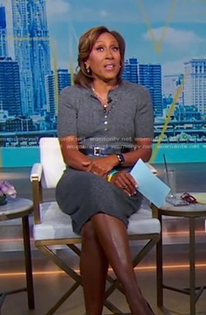 Robin's grey ribbed sweater dress on Good Morning America