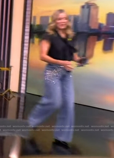 Sara's jewel embellished jeans on The View