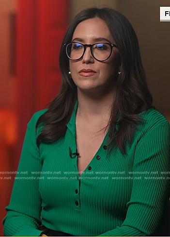 Savannah's green ribbed polo on Today