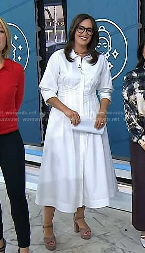 Savannah's white pintuck shirtdress on Today