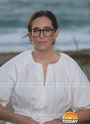 Savannah's white puff sleeve dress on Today