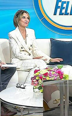 Savannah's white horsebit sandals on Today