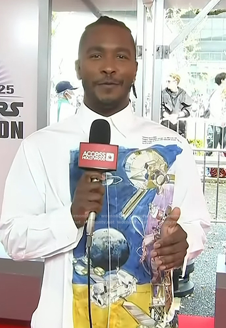 Scott's space graphic shirt on Access Hollywood