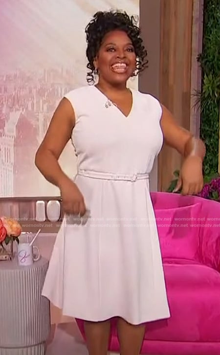 Sherri's white belted dress on Sherri