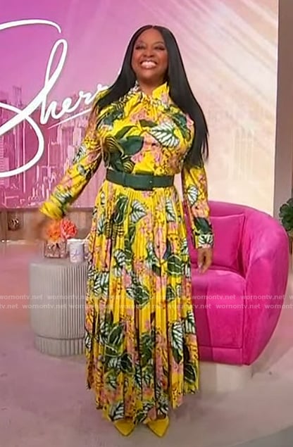 Sherri's yellow floral print dress on Sherri