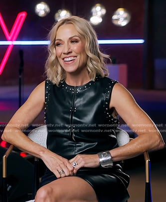 Sheryl Crow's black studded leather dress on The Voice