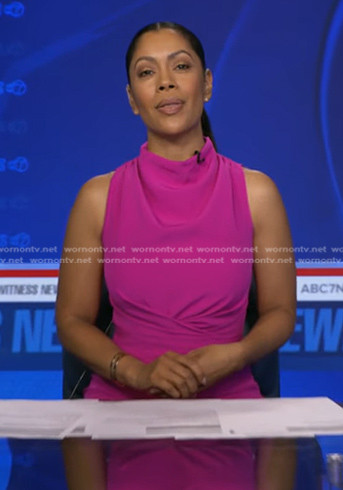 Shirleen's fuchsia sleeveless jumpsuit on Good Morning America