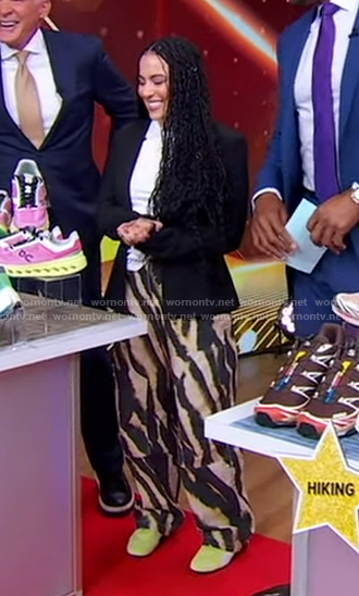 Star Donaldson's zebra print pants on Good Morning America