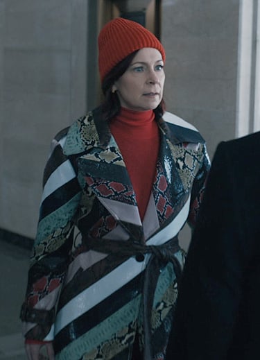 Elsbeth's striped coat on Elsbeth