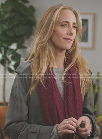 Teddy’s grey plaid coat on Greys Anatomy