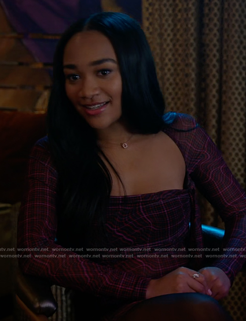 Tori's plaid mini dress on All American