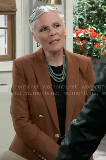 Tracy's clay brown blazer on General Hospital