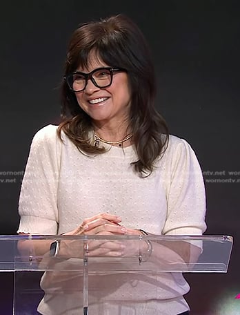 Valerie Bertinelli's white puff sleeve sweater on Today