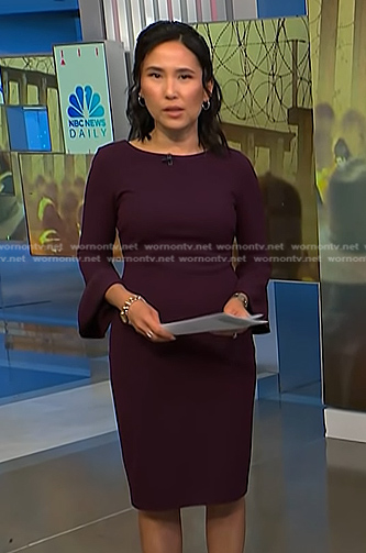 Vicky's purple bell sleeve dress on NBC News Daily