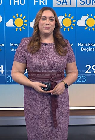 Violeta's leather tie waist tweed dress on NBC News Daily