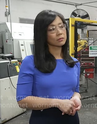 Weijia Jiang's blue top on CBS Mornings