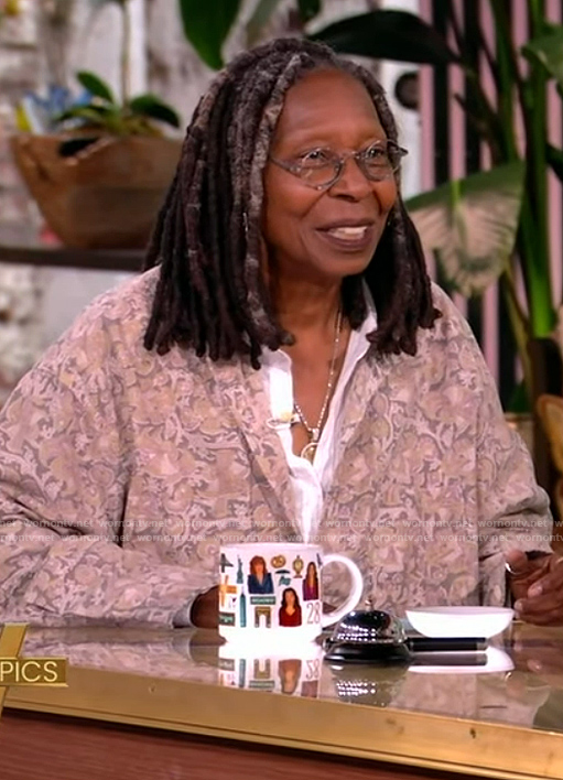 Whoopi's pink floral shirt on The View