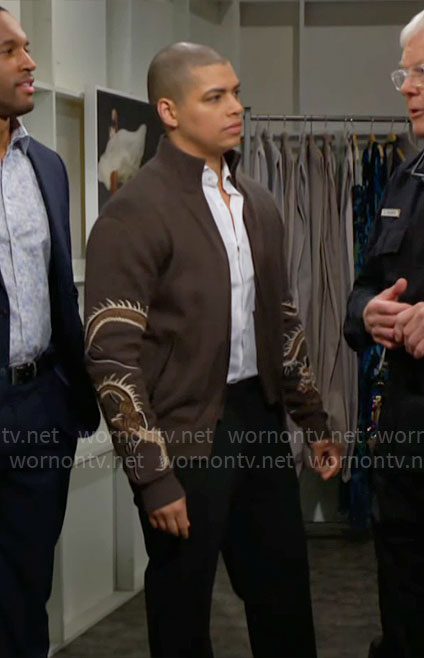 Zende's dragon jacket on The Bold and the Beautiful