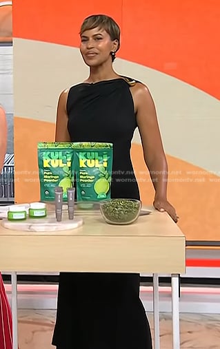 Sabrina Elba's black gathered dress on Today